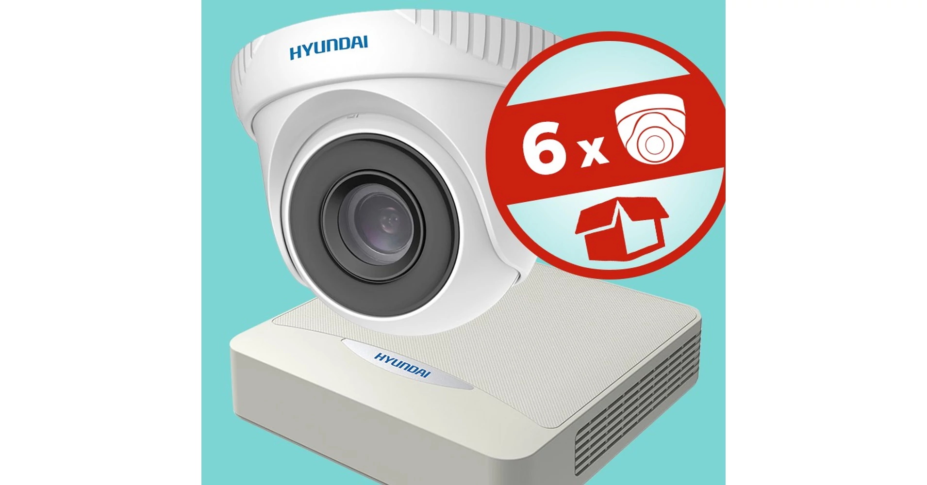 HYUNDAI 6 kamerás komplett megfigyelő szett, 4MP 2K dóm kamera, német ...