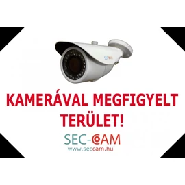 Figyelmeztető öntapadós MATRICA, A5-ös méretben - KAMERÁVAL MEGFIGYELT TERÜLET