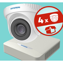 Hyundai 4 dómkamerás, 2MP (FHD 1080p), IP  kamerarendszer