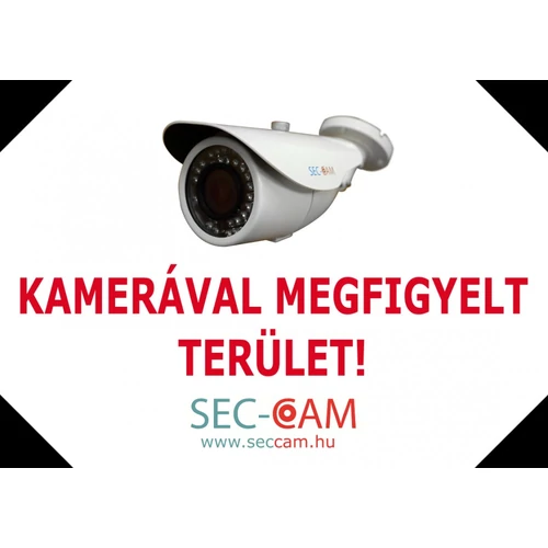 Figyelmeztető öntapadós MATRICA, A4-es méretben - KAMERÁVAL MEGFIGYELT TERÜLET