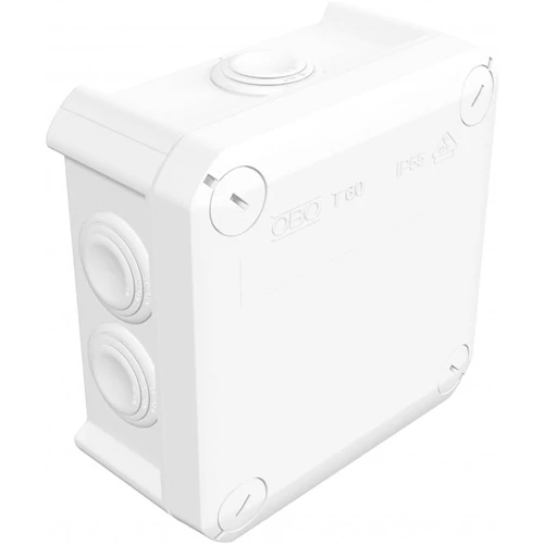 BETTERMANN T60 RW 2007525 OBO kötődoboz biztonsági kamerákhoz, 114x114x57, kültéri (IP66), plombálható forgóreteszes fedéllel, hófehér színben