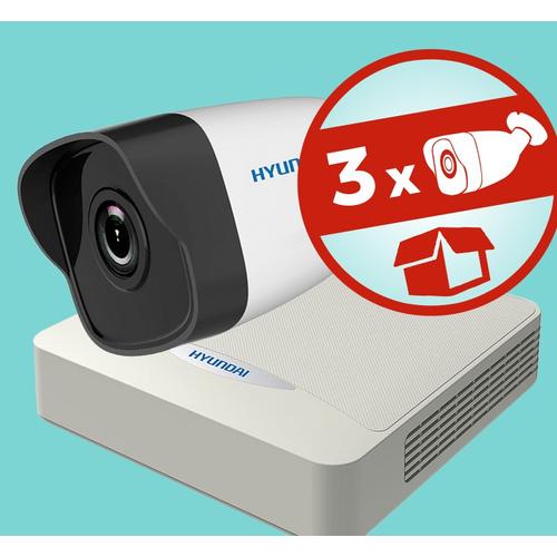 Hyundai 3 csőkamerás, 2MP (FHD 1080p), IP  kamerarendszer