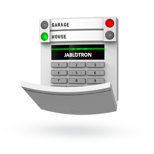 JABLOTRON JA-153E, vezeték nélküli kezelőegység, LCD kijelző, billentyűzet, RFID