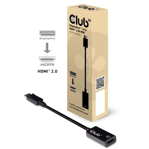CLUB3D CAC-1080 Displayport 1.4 - HDMI 2.0a aktív adapter